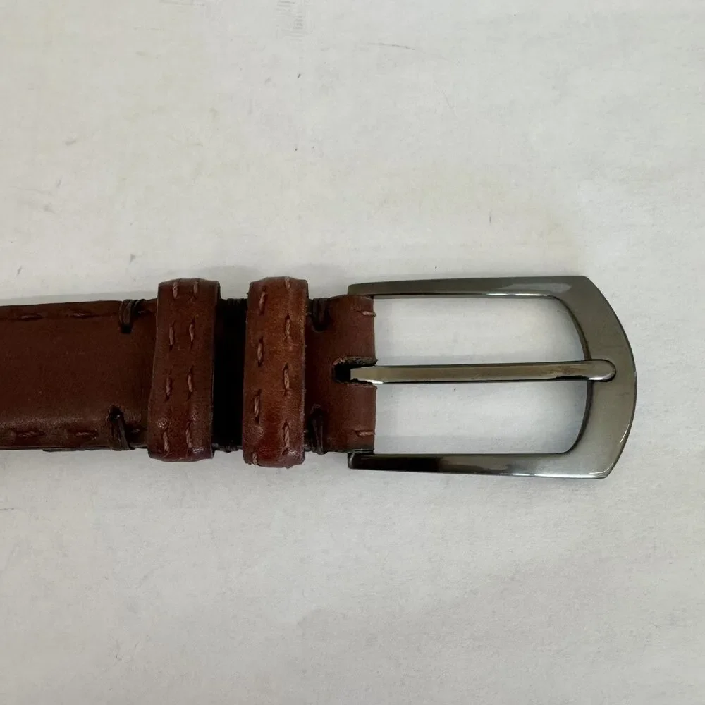 Torino Aniline Kipskin Shoulders Brown Leather Belt Men’s 40 Made in USA 65561‎